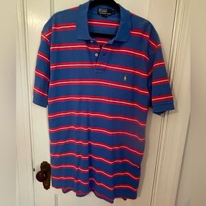 Ralph Lauren Blue Polo with Red & White Stripes